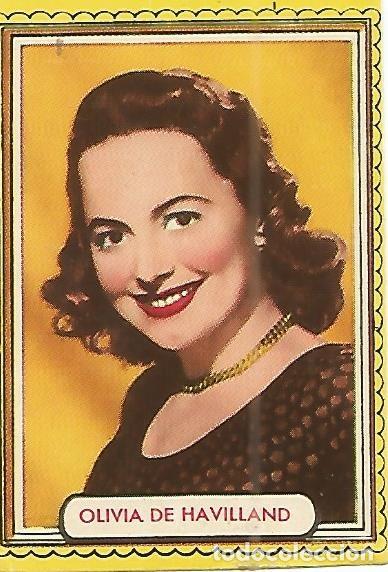 Postales: CROMO ALBUM FAMOSAS ESTRELLAS DE LA PANTALLA 059: OLIVIA DE HAVILLAND - Varios