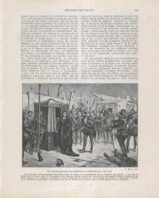 Postkarten: Historia de Espa&ntilde;a lamina 109: las tropas reales se adue&ntilde;an de Tordesillas (1520) - Varios