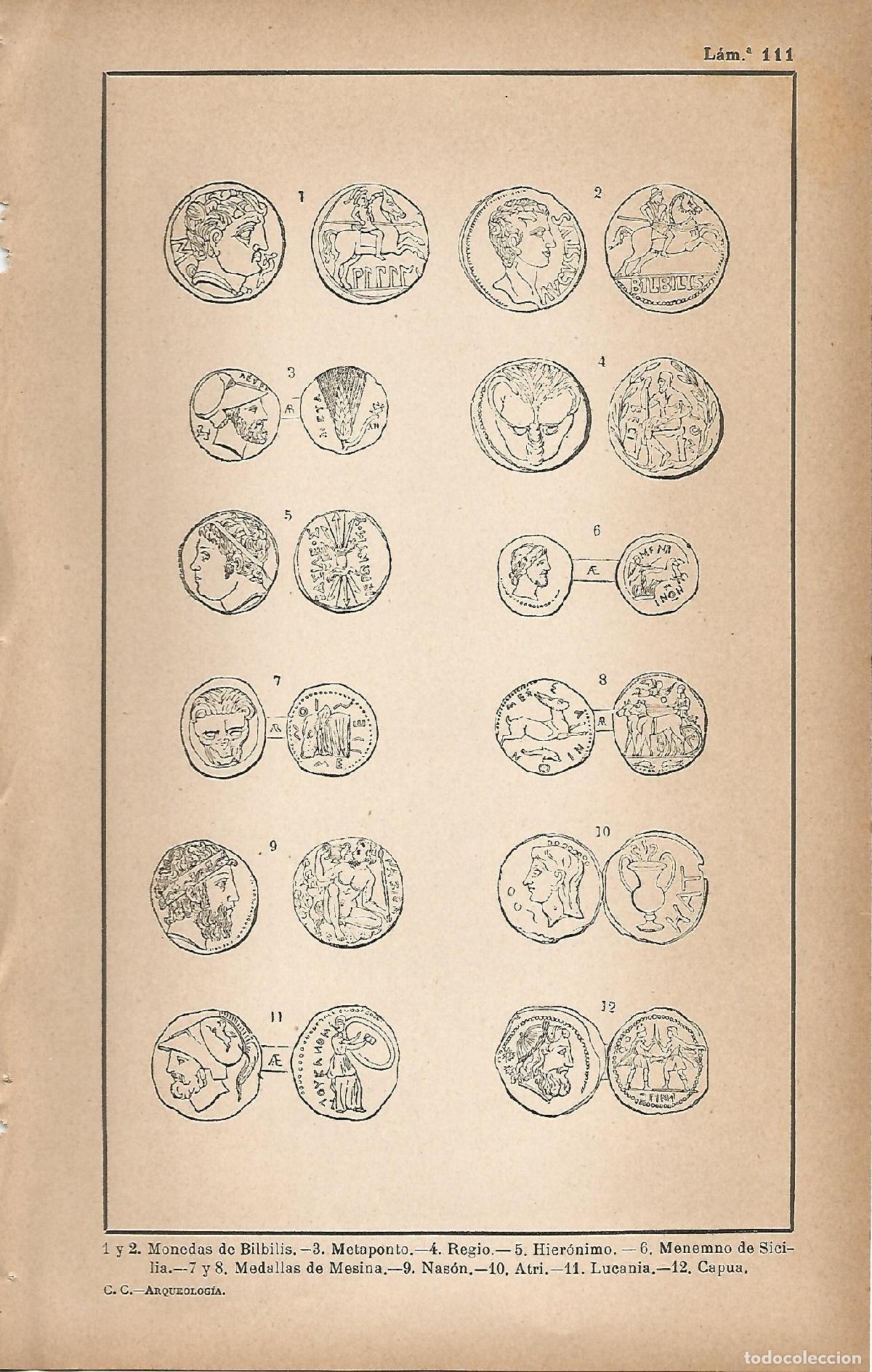 Postkarten: Lamina 111: Numismatica romana - C&eacute;sar Cant&uacute;