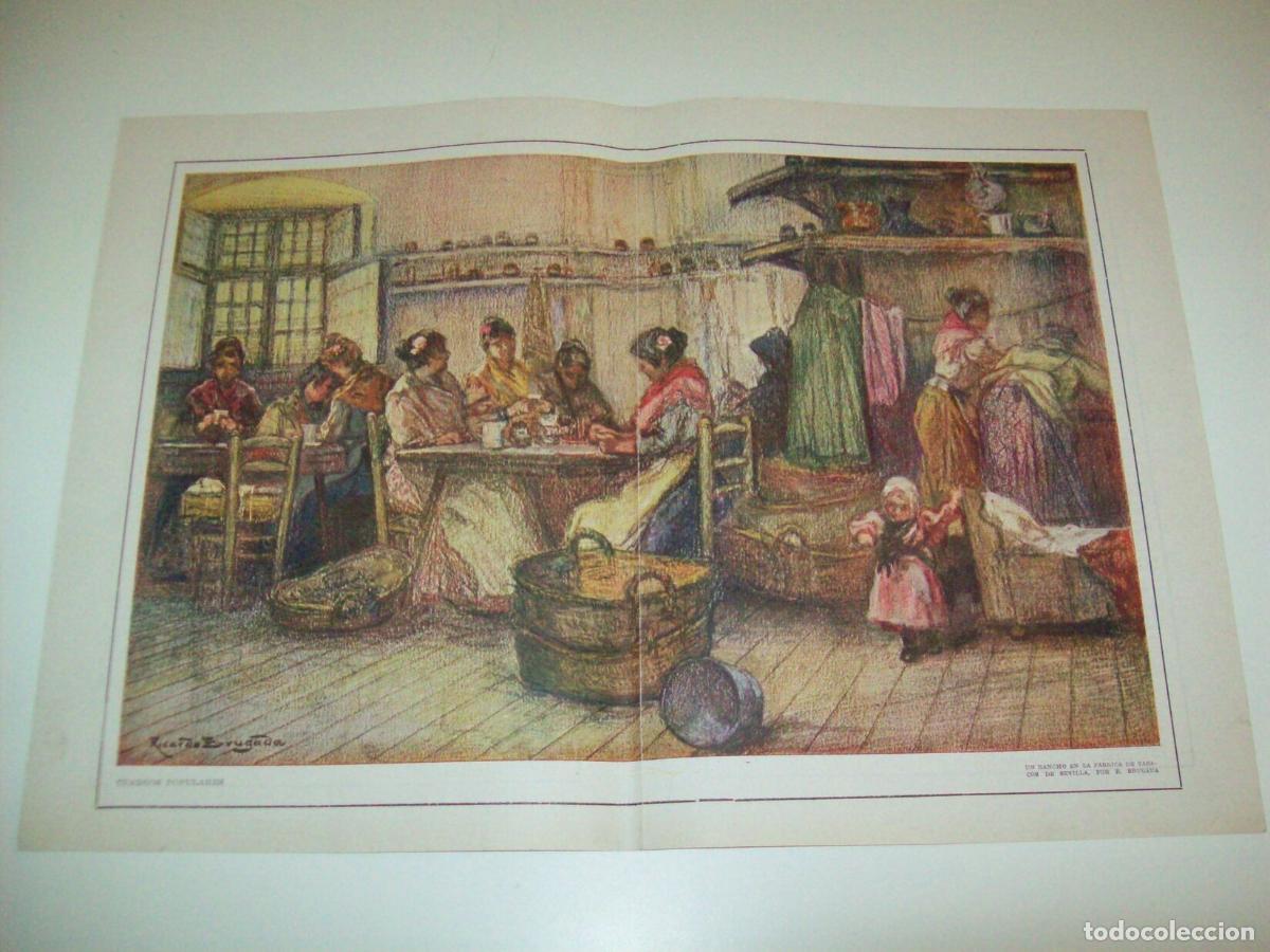 Postkarten: LAMINA 2449: Un rancho en la fabrica de tabacos de Sevilla por R. Brugada - Varios