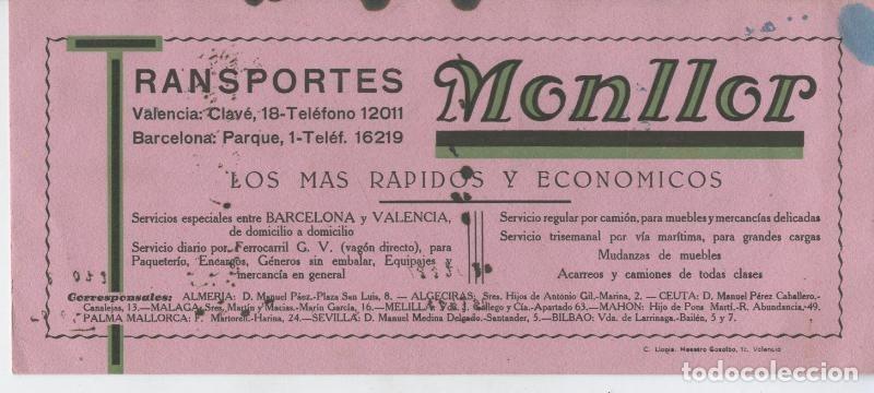 Cartes Postales: Secante de Transportes Monllor a&ntilde;os 30 - Varios