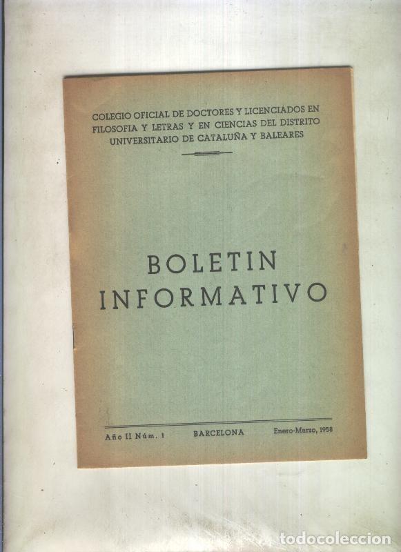 Cartes Postales: Boletin Informativo numero 1 enero/marzo 1958 - Varios