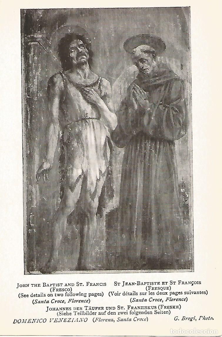 Postales: Lamina 385: VENEZIANO. Juan el Bautista con San Francisco - Varios