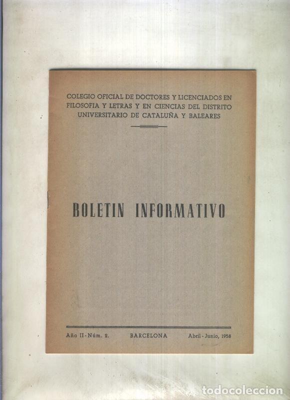 Cartes Postales: Boletin Informativo numero 2 abril / junio 1958 - Varios