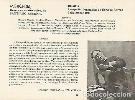 Cartoline: LAMINA 2945: Enrique Borras en El Mistich - Jose Maria Junyent (director)