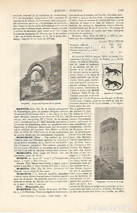 Postales: LAMINA ESPASA 4027: Vistas de Maqueda Toledo - Varios Autores