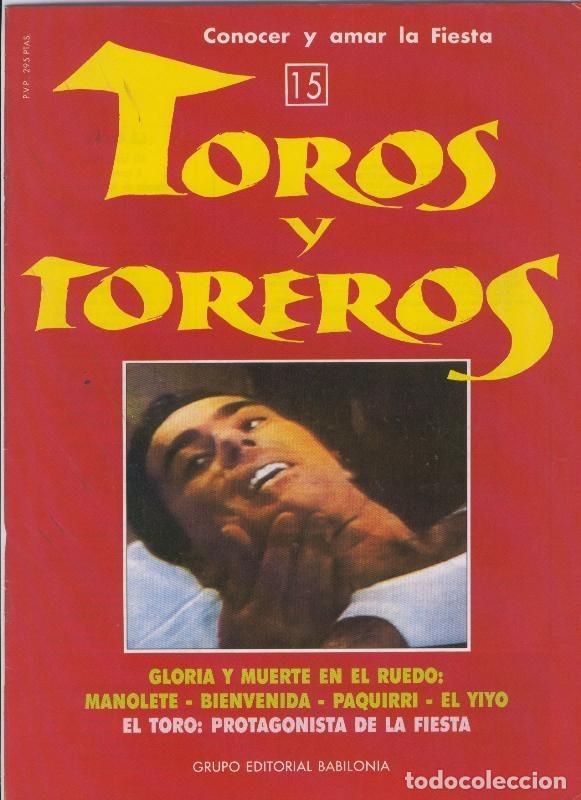 Postales: Portada fasciculo Toros y Toreros numero 15 - Varios