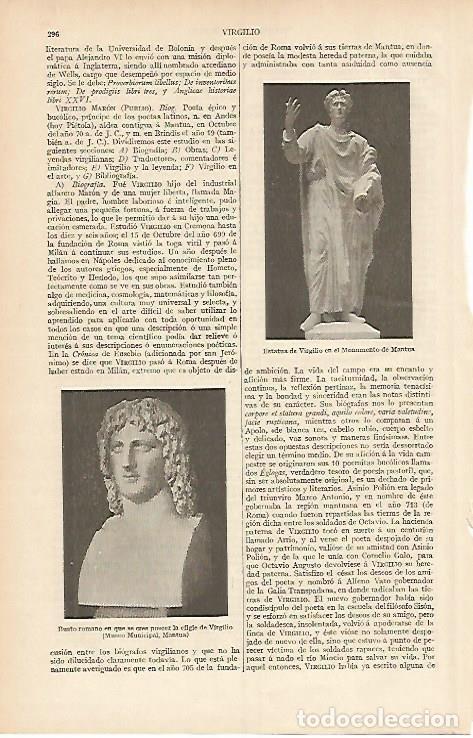 Postales: LAMINA ESPASA 4102: Esculturas representando a Virgilio - Varios Autores