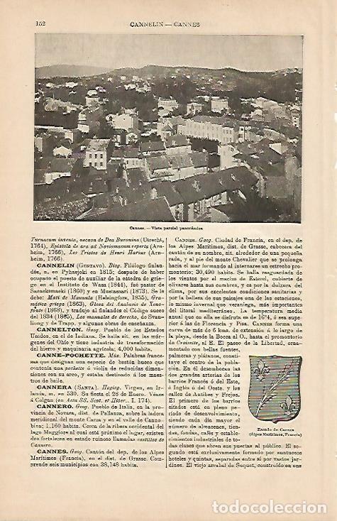 Cartes Postales: LAMINA ESPASA 4218: Vista parcial de Cannes Francia - Varios Autores