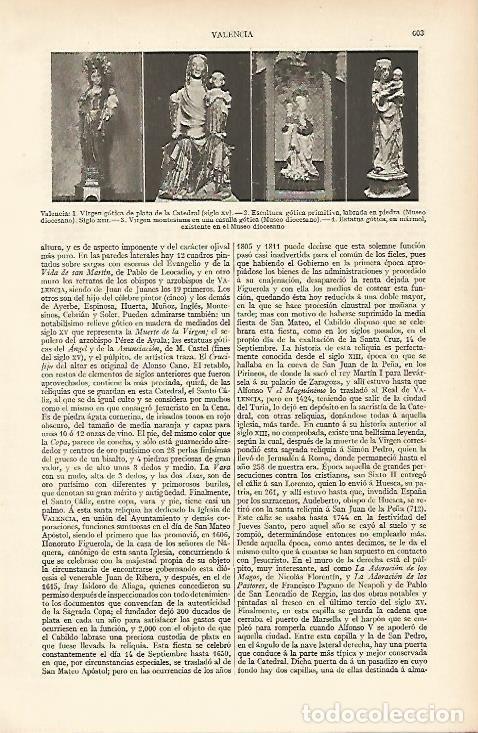 Postais: LAMINA ESPASA 4726: Virgenes en la Catedral de Valencia - Varios Autores