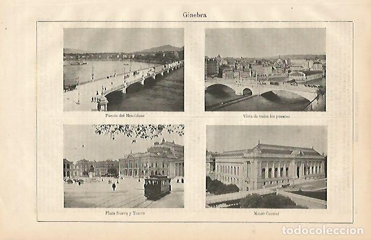 Postales: LAMINA ESPASA 2092: Edificios de Ginebra Suiza - Varios Autores