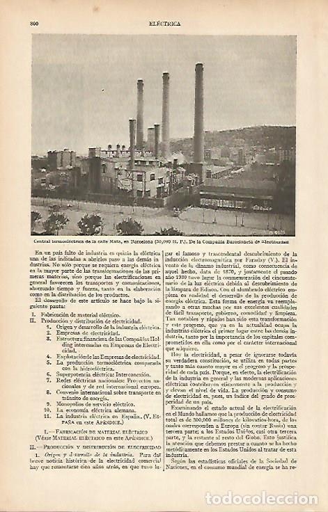 Postkarten: LAMINA ESPASA 5421: Central electrica de la calle Mata Barcelona - Varios Autores