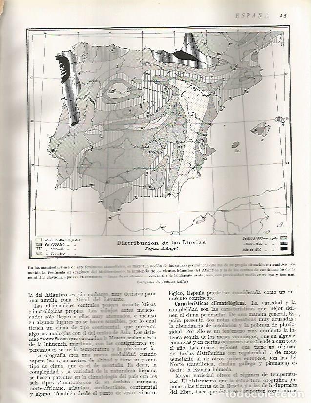 Cartoline: LAMINA 3035: ESPA&Ntilde;A. Mapa de distribucion de las lluvias - Ramon Otero Pedrayo