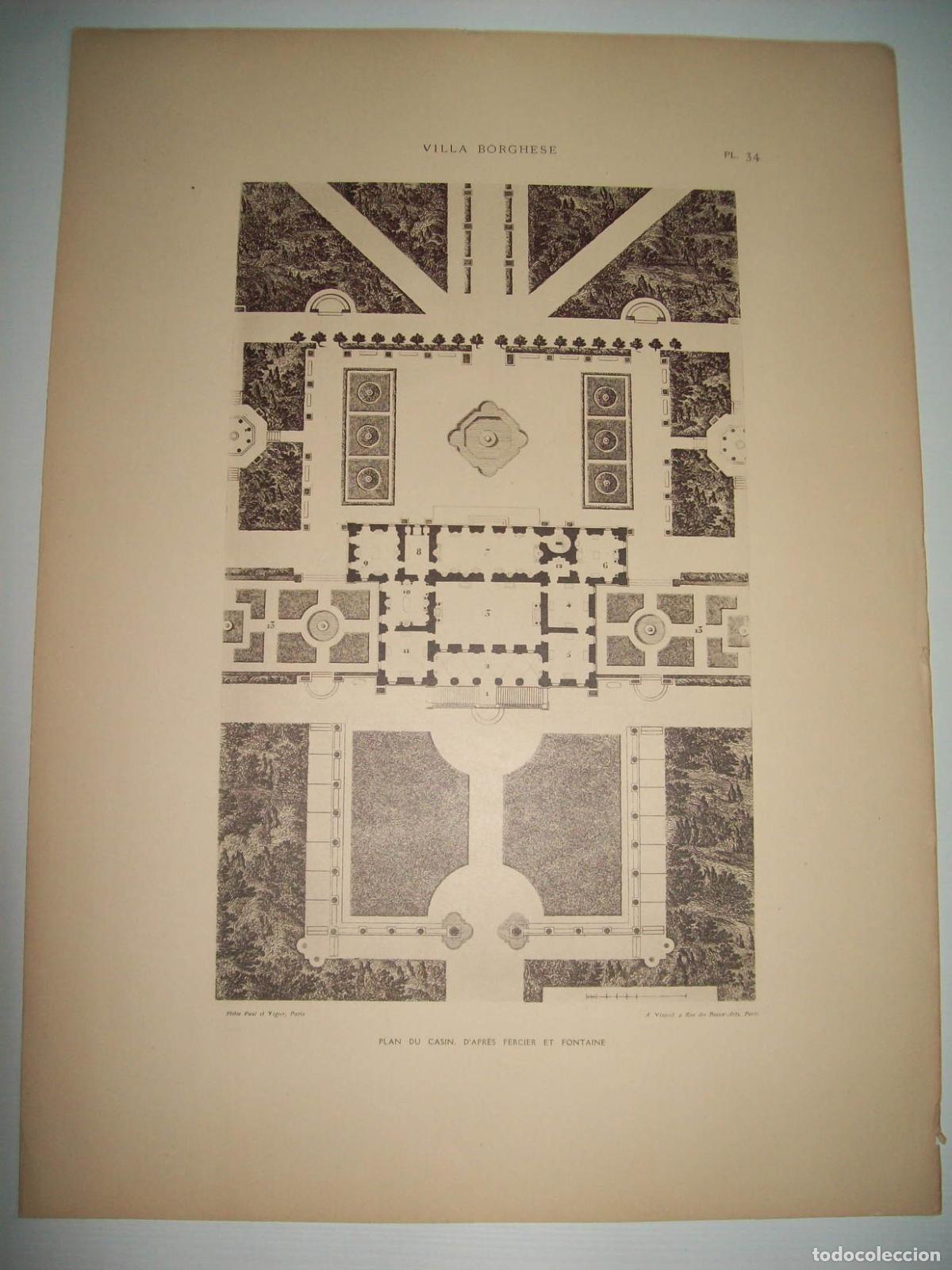 Cartoline: Lamina 1154: VILLA BORGHESE. PLAN DU CASIN - Georges Gromort