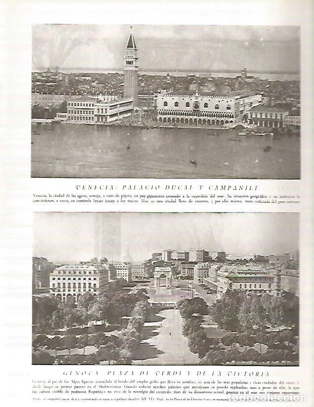 Postales: LAMINA 3112: ITALIA. Palacio Ducal de Venecia. Plaza de Verdi de Genova - Ramon Otero Pedrayo