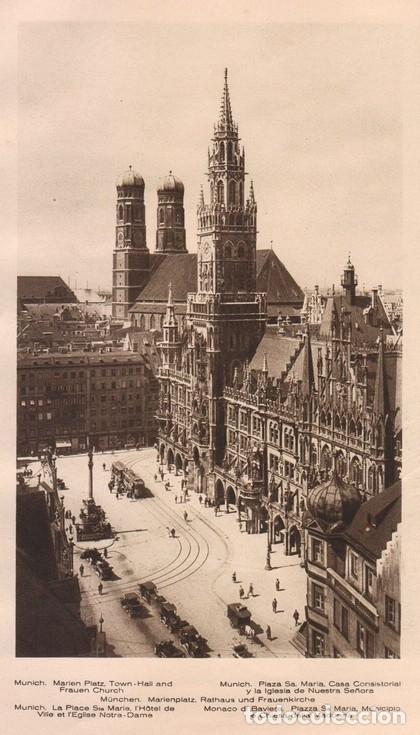 Postales: Lamina/Foto KURT HIELSCHE Deuschtland No. 024: MUNICH. MARIEN PLATZ TOWN-HALL AND FRAUEN CHURCH - KU