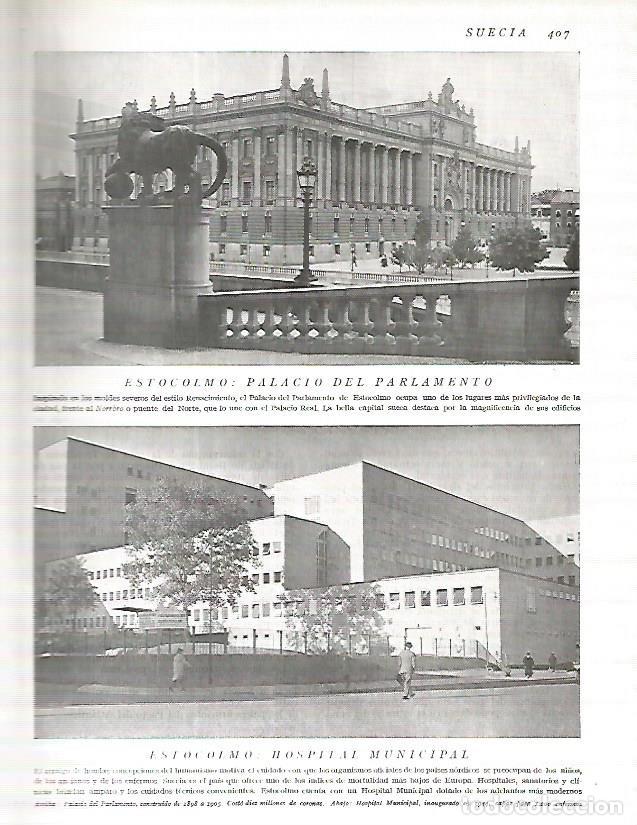 Postales: LAMINA 3258: SUECIA. Parlamento y Hospital Municipal de Estocolmo - Ramon Otero Pedrayo