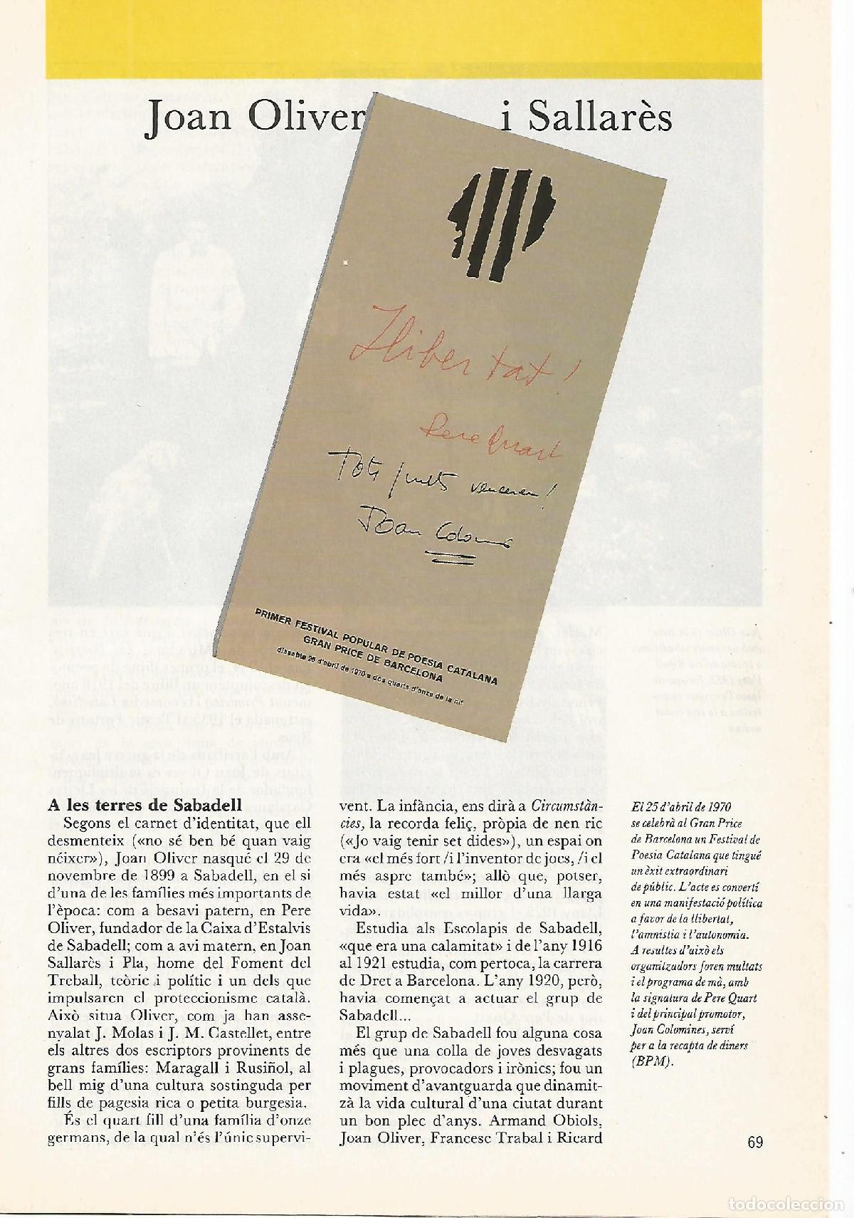 Postales: FASCICULO 009: JOAN OLIVER / PERE QUART - Pilar Rahola - Foto 1