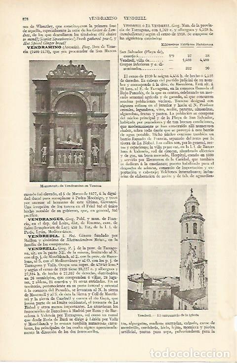 Postais: LAMINA ESPASA 5995: Iglesia de El Vendrell Tarragona - Varios Autores
