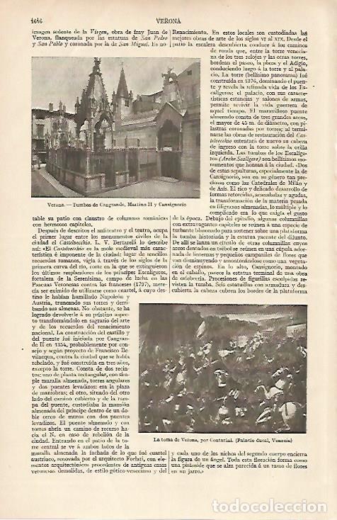 Postais: LAMINA ESPASA 6096: Tumbas de Cangrande Martino II y Cansignorio en Verona - Varios Autores
