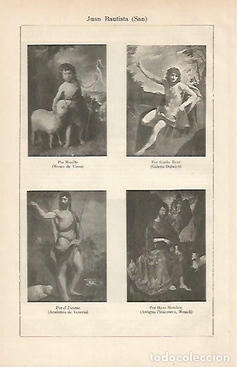 Postcards: LAMINA ESPASA 6268: San Juan Bautista por Murillo Reni Tiziano y Memling - Varios Autores
