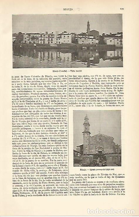 Postkarten: LAMINA ESPASA 6551: Vista de Rianjo La Coru&ntilde;a - Varios Autores