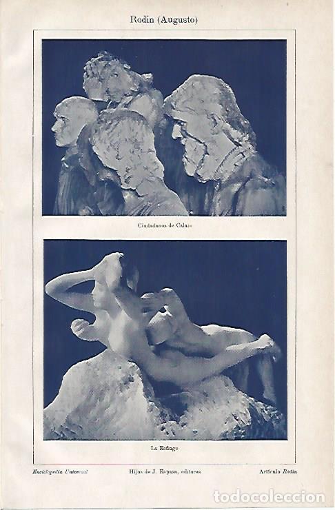 Postkarten: LAMINA ESPASA 6633: Ciudadanos de Calais y La Esfinge por Rodin - Varios Autores