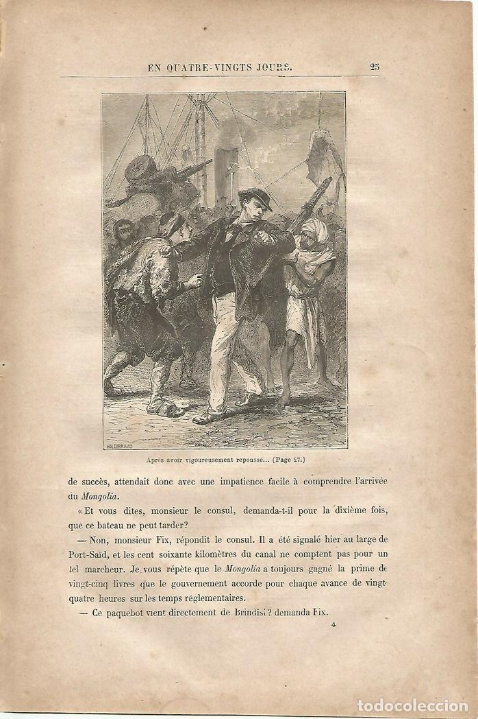 Postales: LAMINA 1202: VERNE. Apres avoir vogoureusement repousse� - Jules Verne