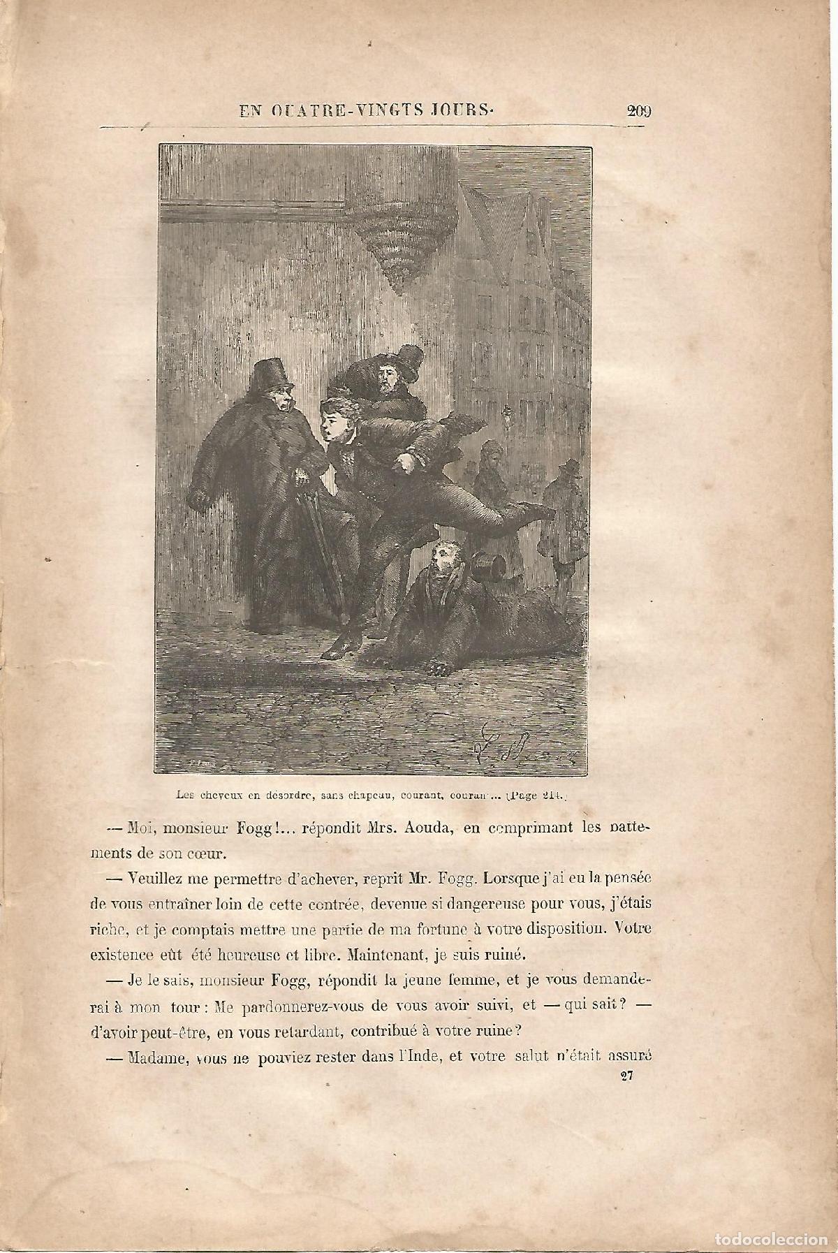 Cartoline: LAMINA 1248: VERNE. Les cheveux en desordre sans chapeau courant courant�. - Jules Verne