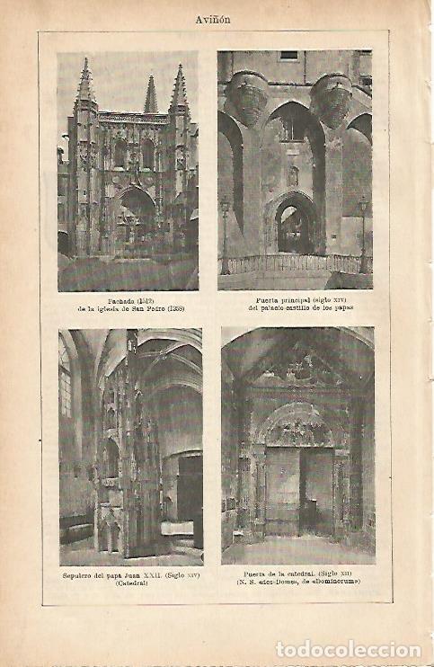 Postales: LAMINA ESPASA 7175: Vistas de Avignon Francia - Varios