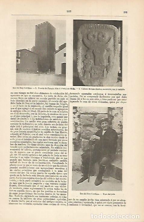 Postkarten: LAMINA ESPASA 7460: Vistas de Sos del Rey Catolico Zaragoza - Varios