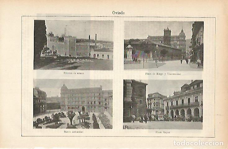 Postkarten: LAMINA ESPASA 7662: Vistas de Oviedo - Varios