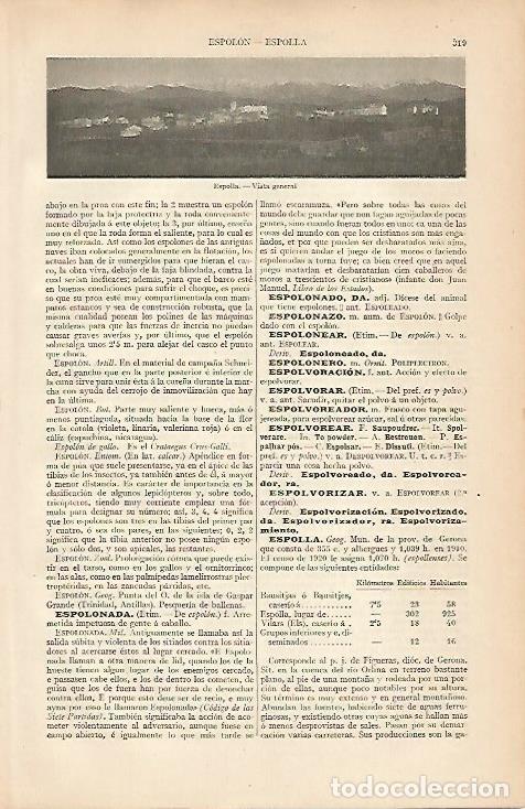 Postais: LAMINA ESPASA 8009: Vista general de Espolla Girona - Varios