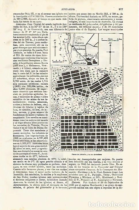 Postkarten: LAMINA ESPASA 8098: Planos de Adelaida y alrededores Australia - Varios