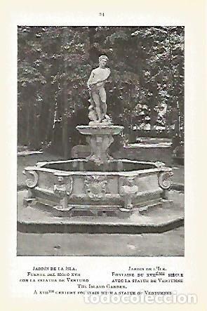 Postais: LAMINA 1607: ARANJUEZ. Jardin de la Isla. Fuente del s. XVIII - J.M. Florit