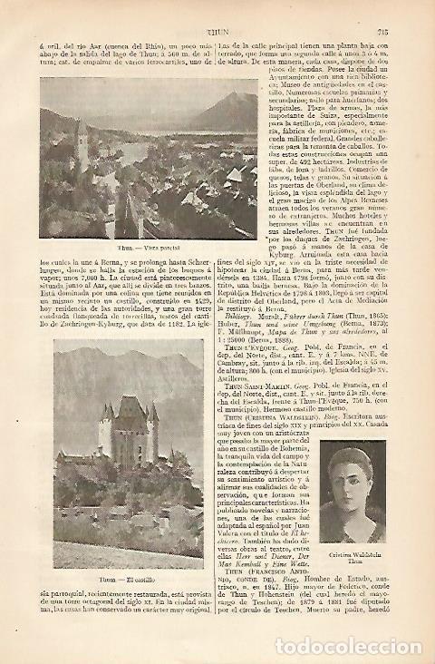 Postkarten: LAMINA ESPASA 8374: Vistas de Thun Suiza - Varios