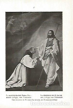 Postais: LAMINA 1643: GUADALUPE. La penitencia del padre Salmeron (1639) por Zurbaran - E. Tormo y Monz&oacute;