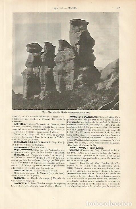 Postales: LAMINA ESPASA 8546: Rocas Los Monjes en Montserrat Barcelona - Varios