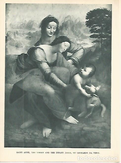 Postais: LAMINA 1750: LOUVRE. Santa Ana la Virgen y el Ni&ntilde;o de Leonardo da Vinci - Andr&eacute; George