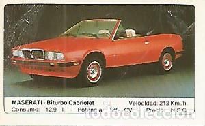 Postales: CROMO 268 ALBUM COCHES MOTOR 16: MASERATI - BITURBO CABRIOLET - Varios