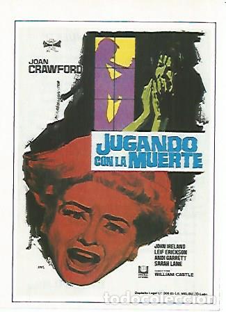 Cartes Postales: CROMO CINE 1501: JUGANDO CON LA MUERTE - Varios