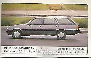 Postales: CROMO 337 ALBUM COCHES MOTOR 16: PEUGEOT 505 GRD - Varios