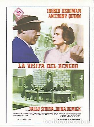 Postales: CROMO CINE 1859: LA VISITA DEL RENCOR - Varios