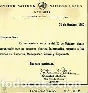 Postcards: CROMO COLECCION UNIVERSAL 2192: CERTIFICADO ONU DE NO EXISTENCIA DE ESCUDO DE TOGOLANDIA. Numero 349