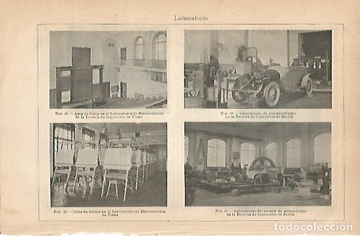 Postkarten: LAMINA ESPASA 8890: Laboratorio de Electrotecnia de Viena y Laboratorio de la Escuela de Ingenieros