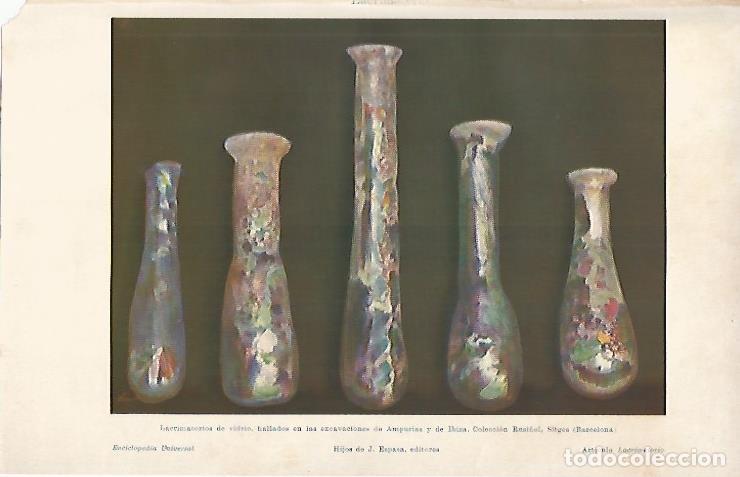 Postkarten: LAMINA ESPASA 8896: Lacrimatorios de vidrio procedentes de Ampurias e Ibiza - Varios