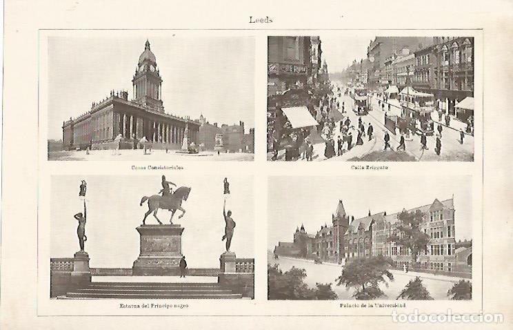 Postais: LAMINA ESPASA 9106: Vistas de Leeds Inglaterra - Varios