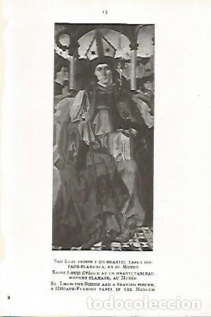 Postcards: LAMINA 2199: VALLADOLID. San Luis Obispo y un orante. Tabla hispano flamenca - M. Gomez Moreno
