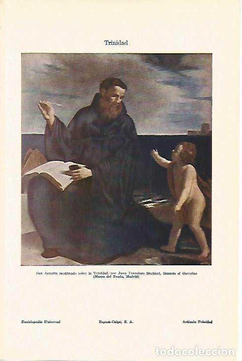 Postkarten: LAMINA ESPASA 879: San Agustin meditando sobre la Trinidad obra de Barbieri - Varios Autores