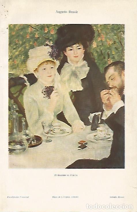 Postcards: LAMINA ESPASA 1018: El desayuno en el jardn obra de Renoir - Varios Autores
